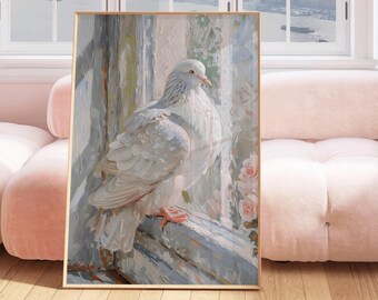 白い鳩の水彩画 - オリジナルの鳥のアート - Etsy 日本