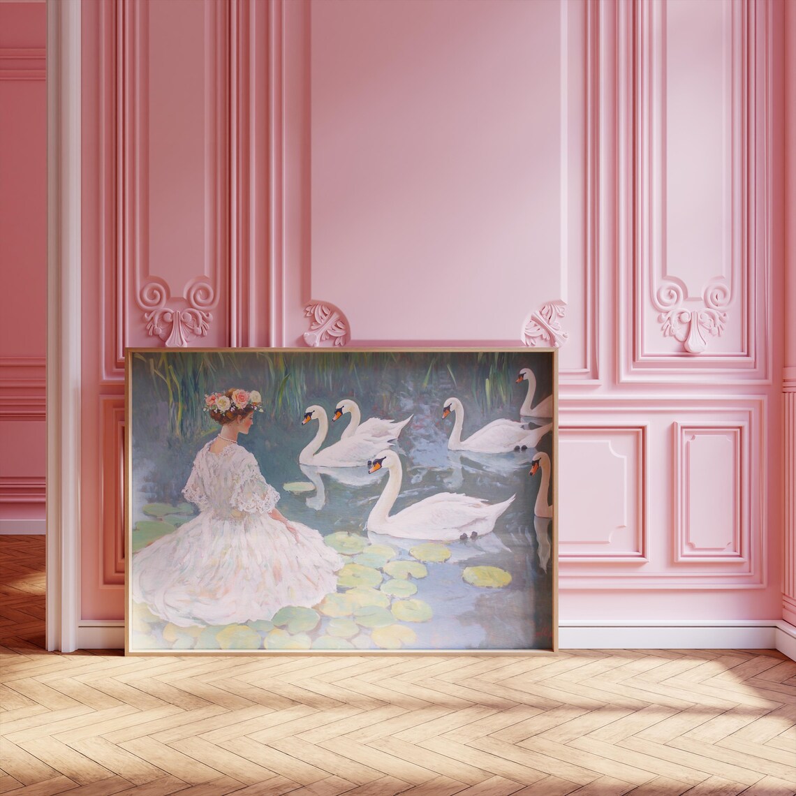 Divine Feminine Swan Painting, Swan Decorations, Giftful Swan, Swan ...