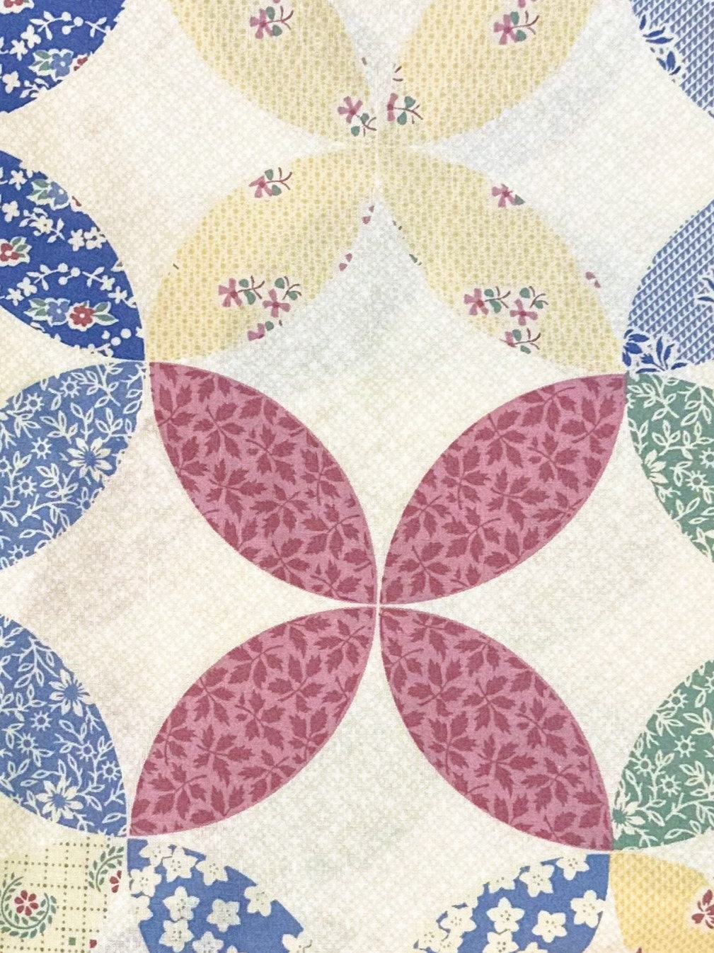 Double Wedding Ring Fabric, Extra Wide Quilt Fabric, Wholecloth