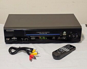 Panasonic PV-V4611 VCR 4 Head Omnivision VHS Recorder w/ Remote Tested and rca cables