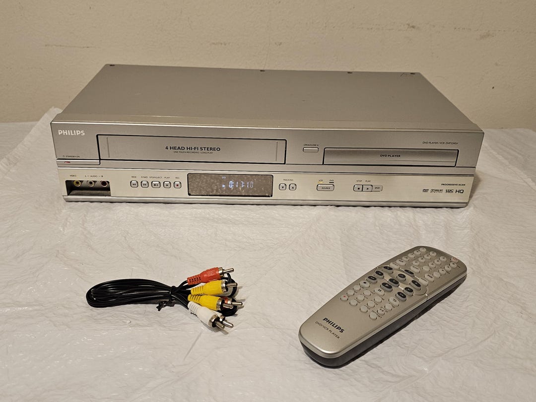 Philips Dvp3345v Vcr Dvd CD Combo Vhs Player + Remote Av Cables Tested ...