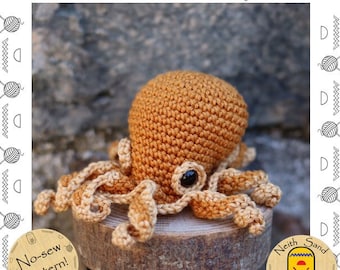 Tako the Octopus No-Sew amigurumi PDF pattern