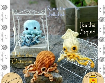 Tentacles Bundle No-Sew amigurumi English PDF patterns