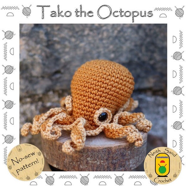Tako the Octopus No-Sew amigurumi PDF pattern