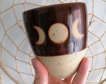 Moonphase Moon Mug / Ceramic Coffee Cup / Fairy Cup / Hand-made / Natural / 350ml