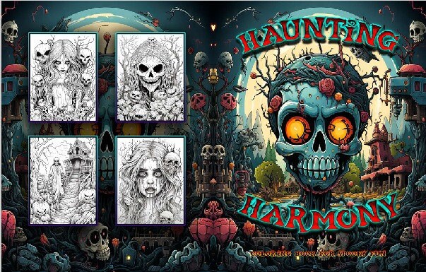 Haunting Harmony Coloring Pages Coloring Pages Haunted - Etsy
