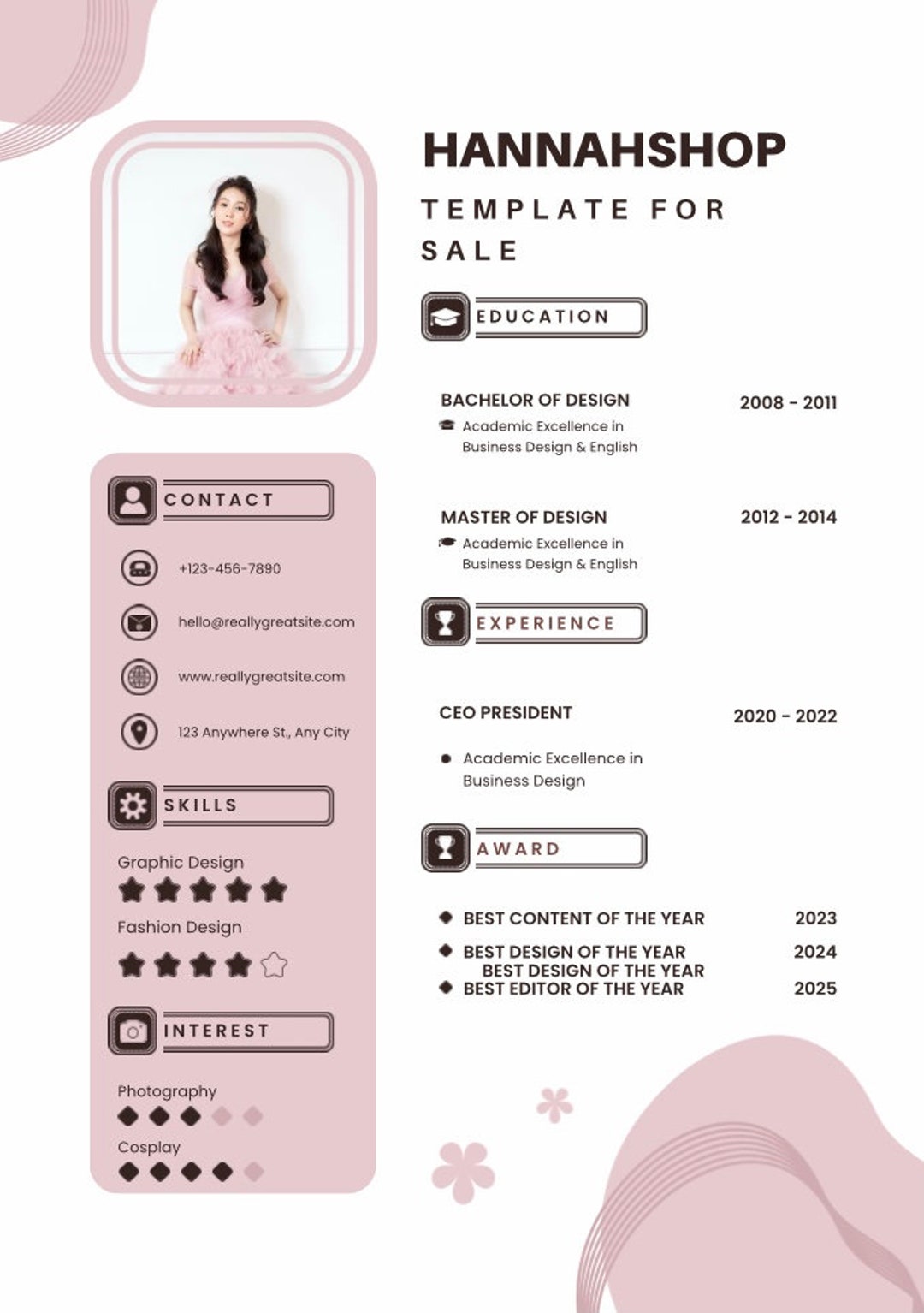 Aesthetic Resume Template Etsy