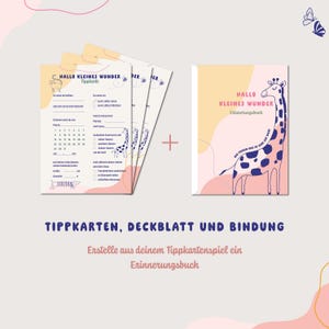 Cartes de conseils pour baby shower avec reliure – Animaux mignons | Jeu de baby shower à remplir | Cartes mémoire pliées à relier | livre de souvenirs