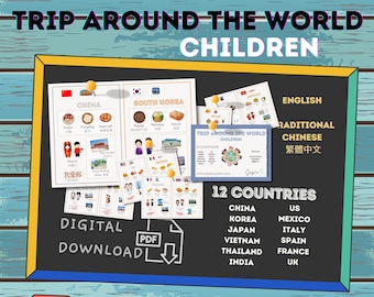 World Culture Learning Kit: Children's Travel Activity (Digital Download)
