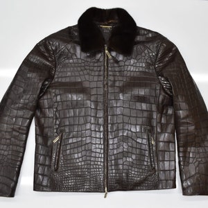 Veste en cuir crocodile Homme Taille personnalisee M L XL 2XL 3XL 4XL Etsy Canada