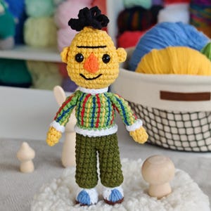 Sesame Street Bert Amigurumi Crochet Pattern, English PDF.