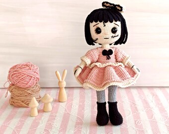 Gothic Doll Amigurumi Crochet Pattern – Spooky Halloween Amigurumi (PDF)