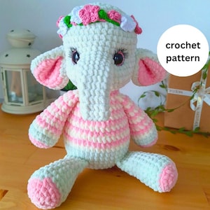 Easy Crochet Elephant Pattern - Amigurumi Plush Elephant PDF Tutorial for Baby Gift, Beginner Friendly