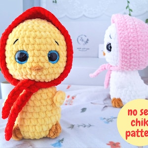 No Sew Chick Crochet Pattern ,  Tutorial PDF in English