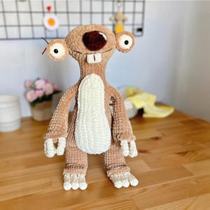 Ice Age Sid Amigurumi English Pattern , Crochet Tutorial Plushie