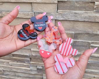 Valentine's Mickey & Minnie Resin Keychain
