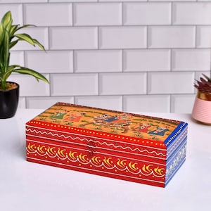 Houten handgeschilderde droge fruitdoos, decoratieve opbergdoos, Snuisterijdoosje, Snacks Box, Eettafel Decor, Uniek cadeau, Gratis Express Levering