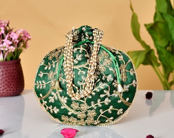 200 Indian Embroidered Silk Potli Bags: Wedding Favor Gift Set