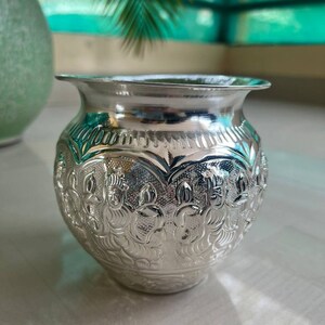 Duitse zilveren Laxmi Kalash Lota, zilveren mini pot, Kalash voor Puja, Diwali Pooja Kalash, Pooja accessoires, gratis Express Delivery