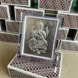 Veel van 200 999 puur verzilverde lijst, fotolijst Hanuman en Ganesha, religieus cadeau, zilveren lijsten Indiase god, gratis expreslevering