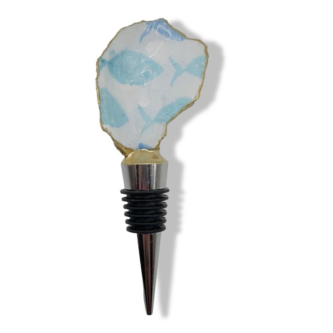 Blue Fish Bottle Stopper Coastal Barware Wine Stopper - Thumbnail 5