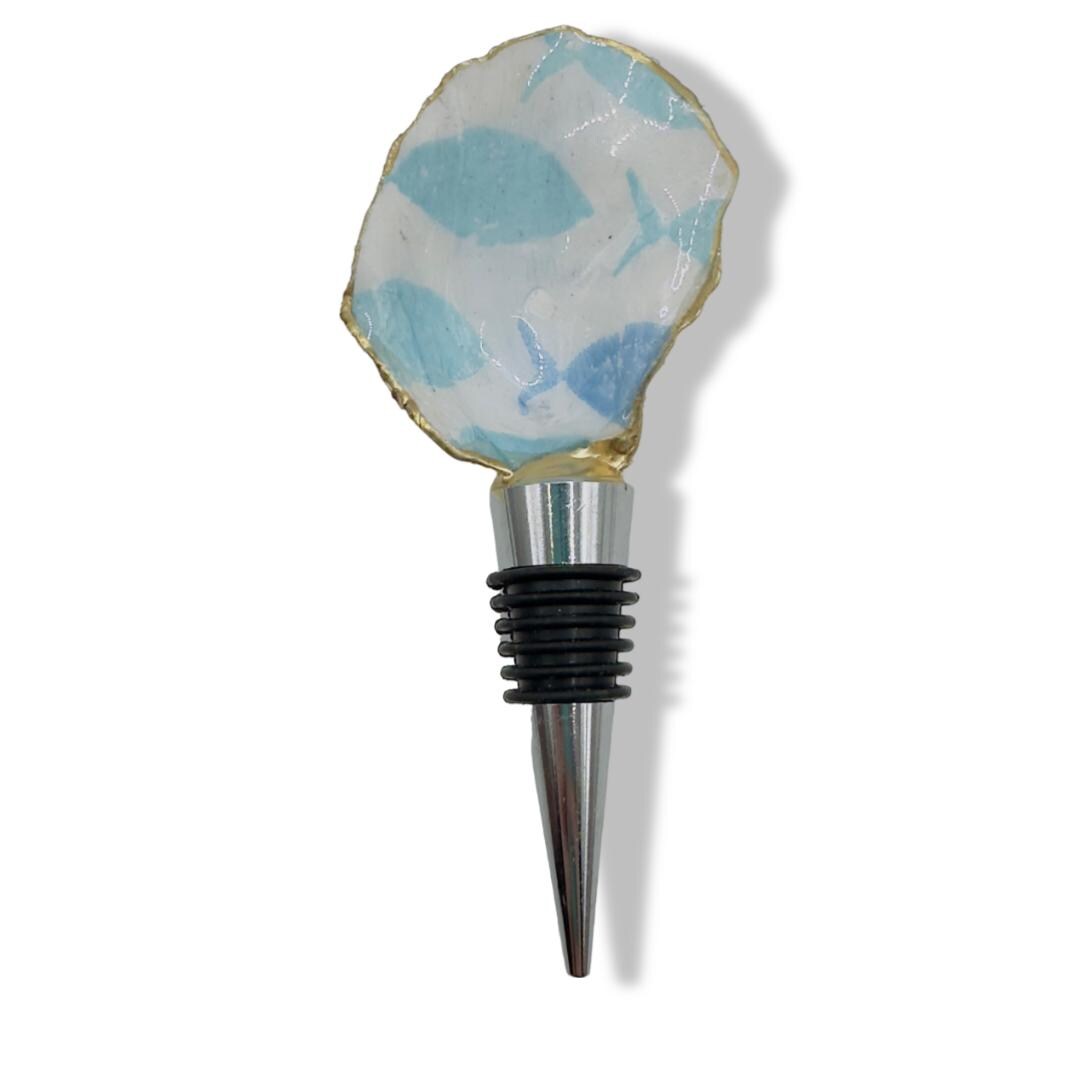 Blue Fish Bottle Stopper Coastal Barware Wine Stopper - Thumbnail 6