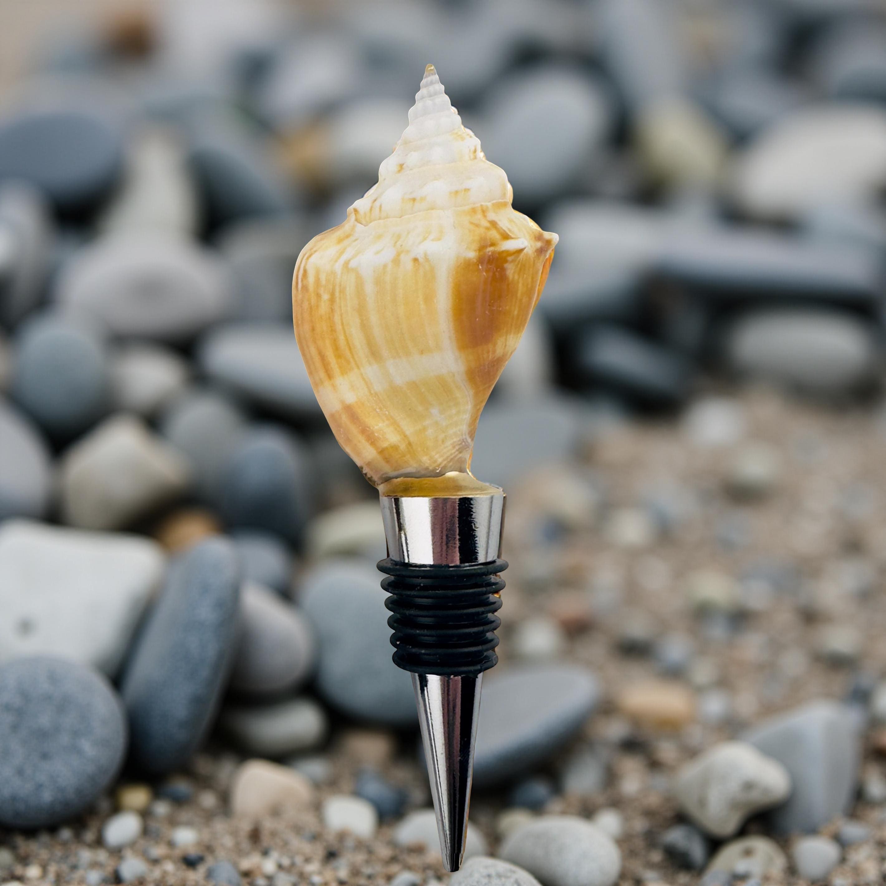 Florida Conch Shell Wine Stopper – Natural Spiral - Thumbnail 2