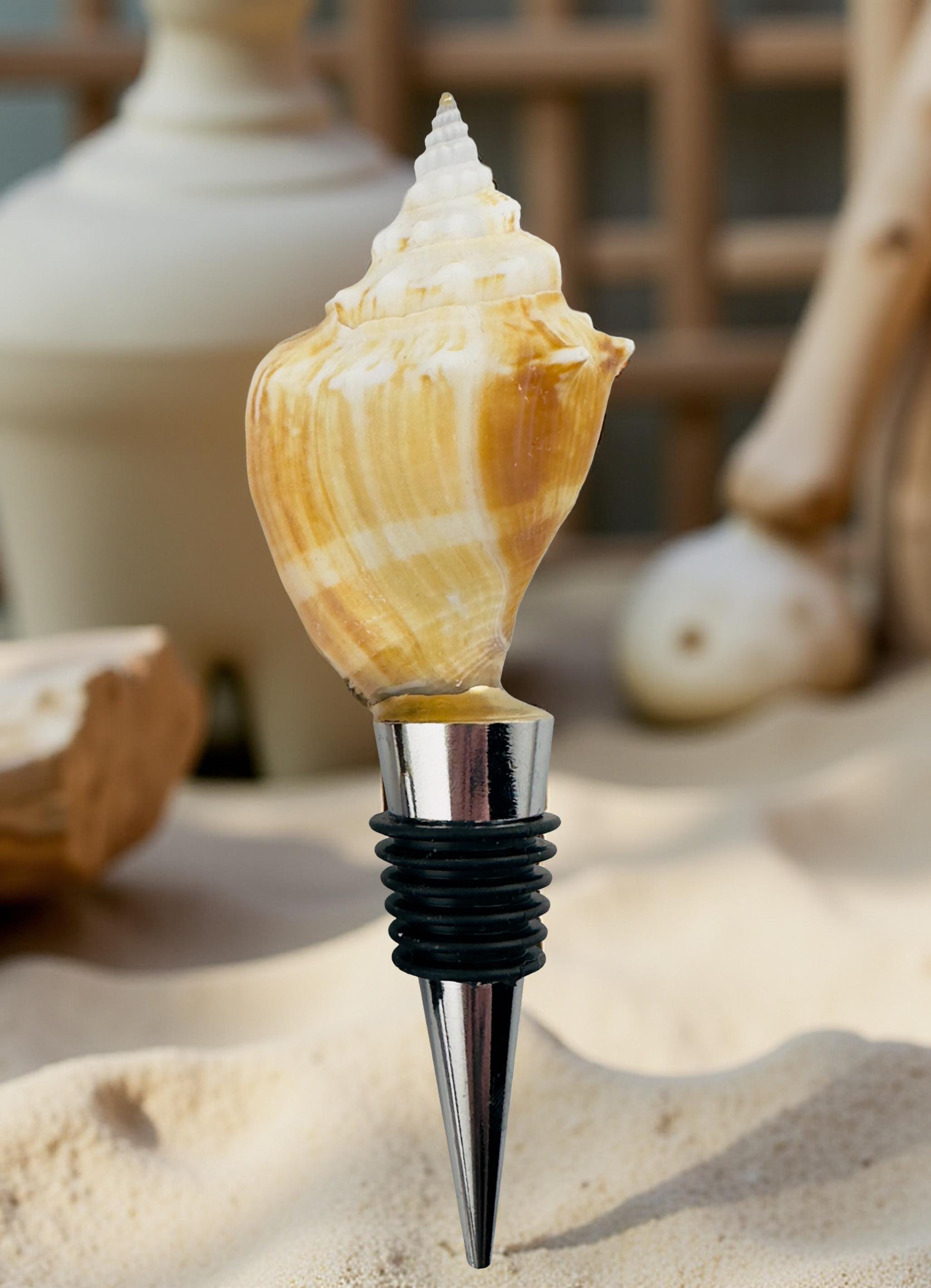 Florida Conch Shell Wine Stopper – Natural Spiral
