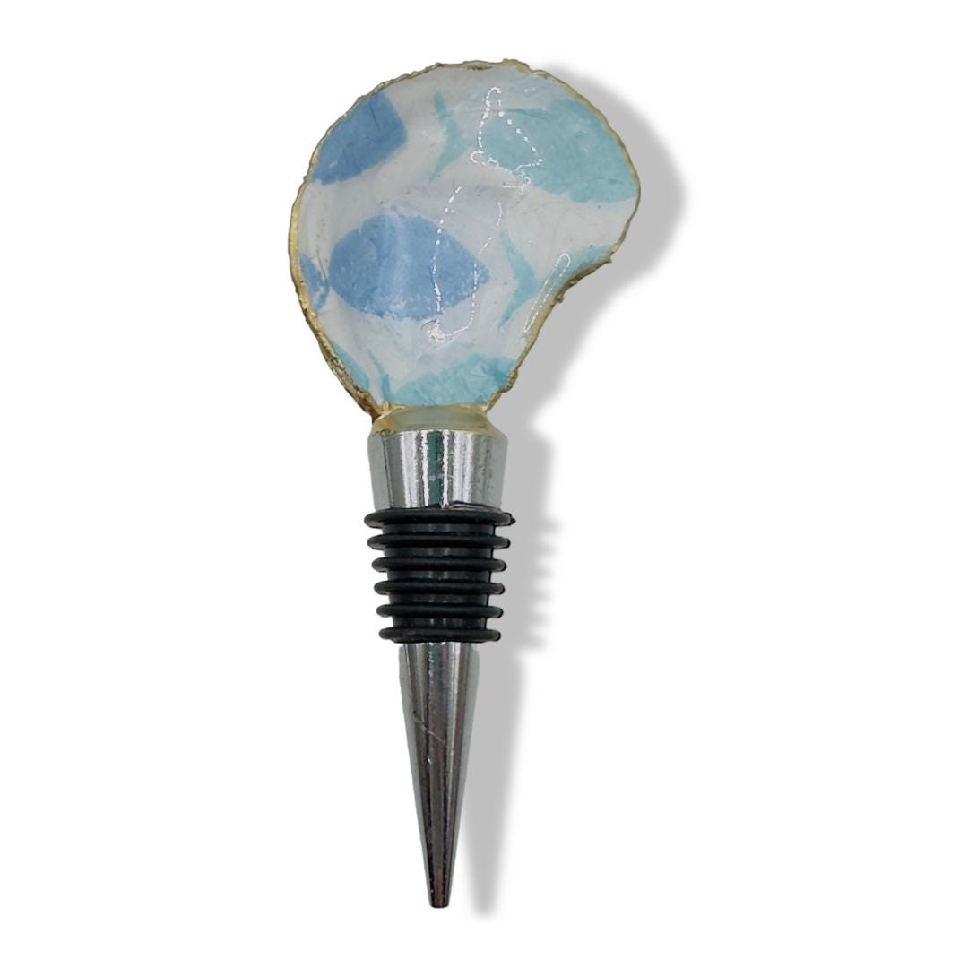 Blue Fish Bottle Stopper Coastal Barware Wine Stopper - Thumbnail 3