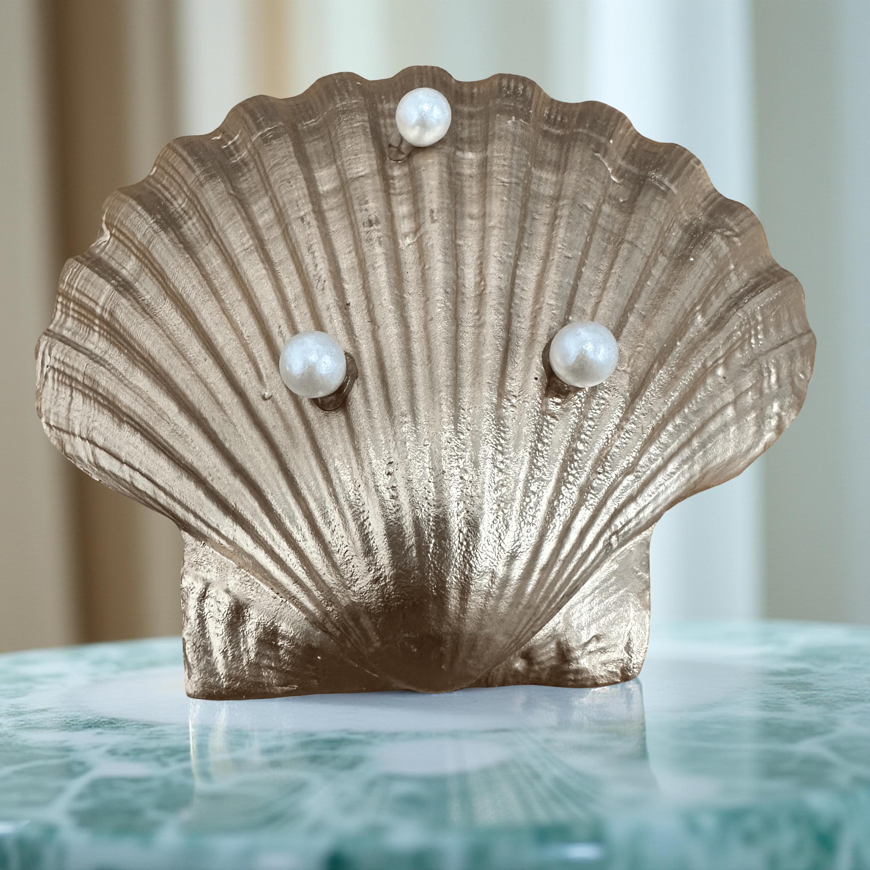 Pearl Star Scallop Shell Trinket Dish – Gold Rim - Thumbnail 4