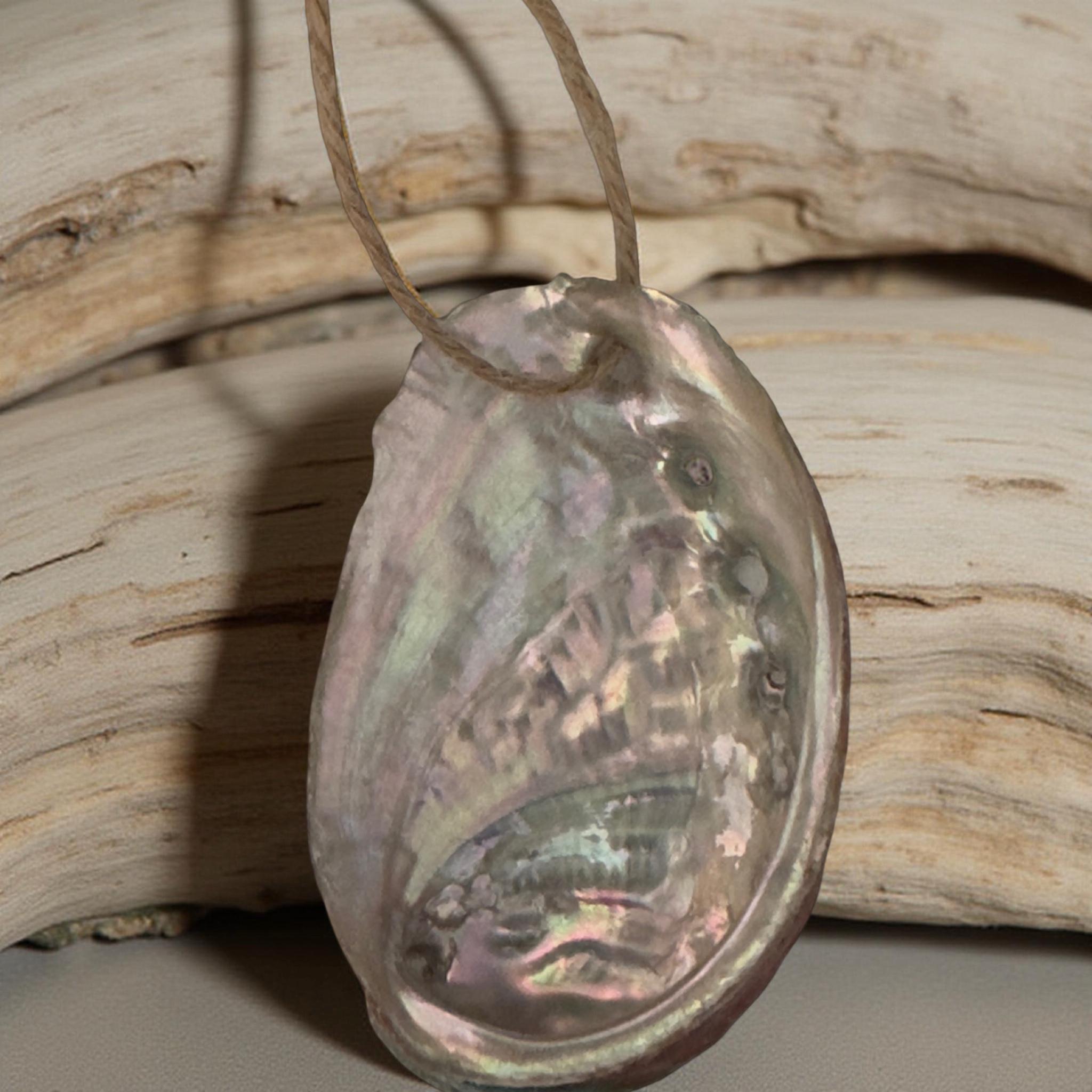 Iridescent Abalone Shell Ornament | Coastal Christmas Décor | Natural Seashell Ornament Handmade