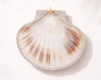 Crystal Crest Scallop Shell Trinket Dish – Gold Rim
