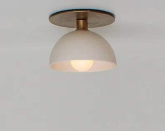 Modern 1 Light Flush Mount Light, Modern Brass Vanity Light Kitchen Light Fixture