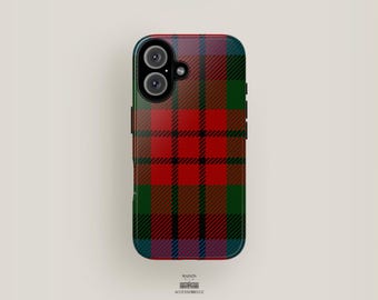 Capa de celular xadrez de flanela | Capa para iPhone 16 Pro Max, iPhone 15, iPhone 14, iPhone 13 | Capa de celular com estampa aconchegante escocesa