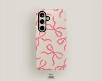 Pink Bow Phone Case | Samsung Galaxy S24 Case, Galaxy S23 Case, Galaxy S22 Case, Samsung S21 Case & More  | Pink Case Cute Bow Phone Case