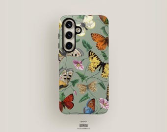 Butterfly Phone Case | Samsung Galaxy S24 Case, Galaxy S23 Case, Galaxy S22 Case, Samsung S21 Case &More| Boho Botanical Phone Case Vintage