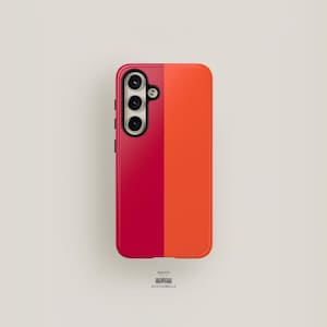 Rot und Orange Handyhülle | Samsung Galaxy S24 Hülle, Galaxy S23 Hülle, Galaxy S22 Hülle, Samsung S21 Hülle & mehr | Zwei gestreifte Handyhülle