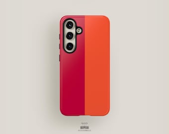 Red and Orange Phone Case | Samsung Galaxy S24 Case, Galaxy S23 Case, Galaxy S22 Case, Samsung S21 Case & More  | Two Striped Phone Case