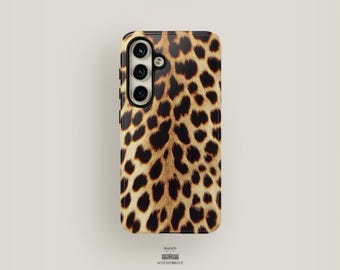 Leopard Print Phone Case | Samsung Galaxy S25 Plus Case, Galaxy S24 Ultra Case, S23 Case, S22 Case, S21 Case| Trendy Animal Print Phone Case