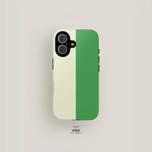 Beige and Green Phone Case | iPhone 16 Pro Max, iPhone 15 Case, iPhone 14 Case, iPhone 13 Case & More | Two Striped Phone Case Aesthetic