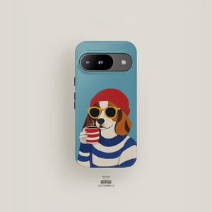 Dog Phone Case Art Trendy | Pixel 9 Case, Pixel 8 Pro XL Case, Pixel 7 Case, Pixel 6, Pixel 5 | Cute Aesthetic Cool Tough Cover Pet Cartoon