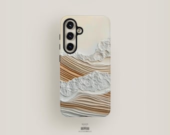 Funda para teléfono con textura abstracta / Funda para Samsung S25 Plus, Galaxy S24 Ultra, S23, S22, S21 / Funda para teléfono estética minimalista