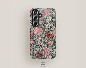 William Morris Inspired Floral Phone Case | Samsung Galaxy S25 Plus, Galaxy S24 Ultra, S23, S22, S21| Arts & Crafts Aesthetic Pattern Cute