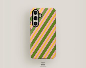 Colorful Striped Phone Case | Samsung Galaxy S25 Plus Case, Galaxy S24 Ultra Case, S23 Case, S22 Case, S21 Case | Cheerful Phone Case Retro