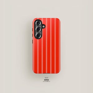 Rosa Rot Handyhülle Gestreift | Samsung Galaxy S25 Plus Hülle, Galaxy S24 Ultra, S23 Hülle, S22, S21 Hülle | Schlankes Design Niedlicher ästhetischer Fall