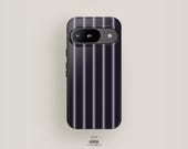 Black Classy Phone Case Striped | Pixel 9 Case, Pixel 8 Pro XL Case, Pixel 7 Case, Pixel 6, Pixel 5 | Minimalist Aesthetic Trendy Pattern