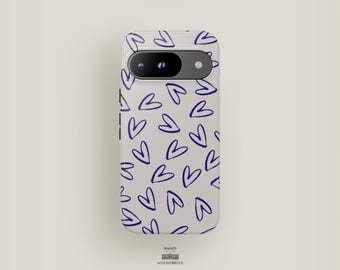 Heart Pattern Phone Case Cute | Pixel 9 Case, Pixel 8 Pro XL Case, Pixel 7 Case, Pixel 6, Pixel 4 | Aesthetic Phone Case Minimalist Cute