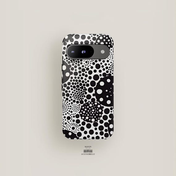 Polka Dot Phone Case Black White Pixel Case, Pixel Pro XL