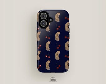 Leopard Cherry Pattern Phone Case | iPhone 16, iPhone 15 Pro Max Case, iPhone 14 Case, iPhone 13 Case & More| Cherry Coquette Case Aesthetic