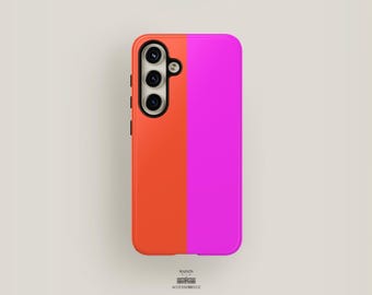 Pink Red Phone Case Two Striped | Samsung Galaxy S24 Case, Galaxy S23 Case, Galaxy S22 Case, Samsung S21 Case &More| Aesthetic Phone Case